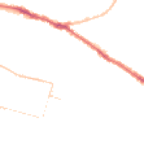 Night-time road noise heatmap for SS0 7HJ