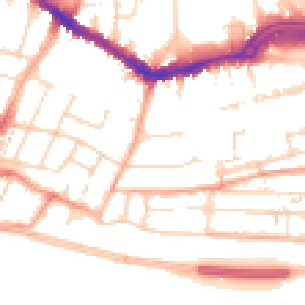 Daytime road noise heatmap for SS0 7JF