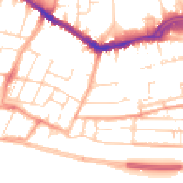 Daytime road noise heatmap for SS0 7JU