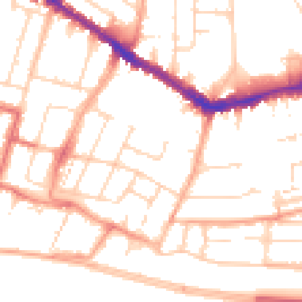 Daytime road noise heatmap for SS0 7NQ