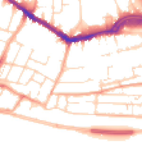 Daytime road noise heatmap for SS0 7PL
