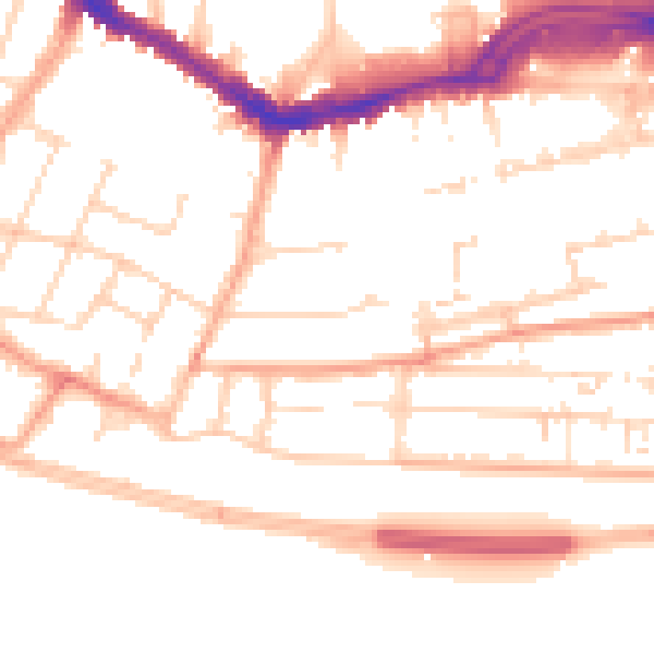 Daytime road noise heatmap for SS0 7PP
