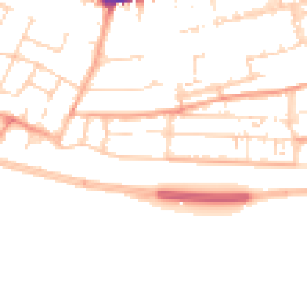 Daytime road noise heatmap for SS0 7QZ