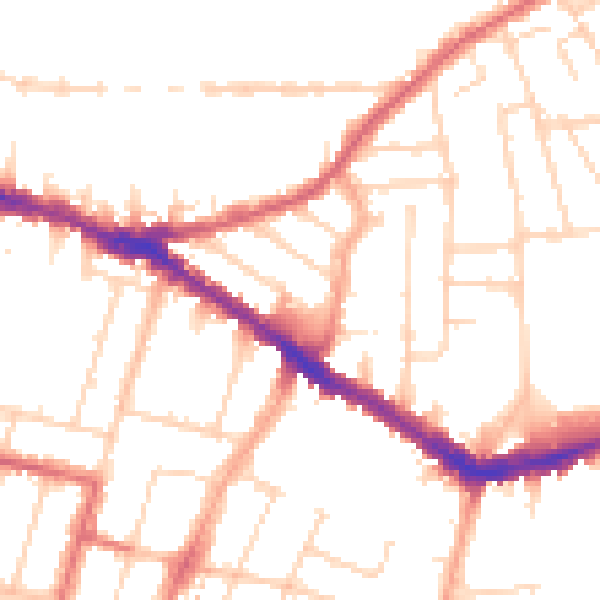 Daytime road noise heatmap for SS0 7UA