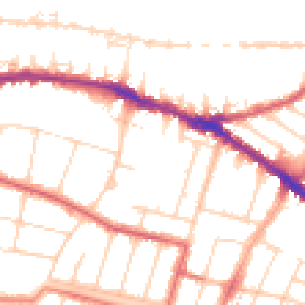 Daytime road noise heatmap for SS0 8AA