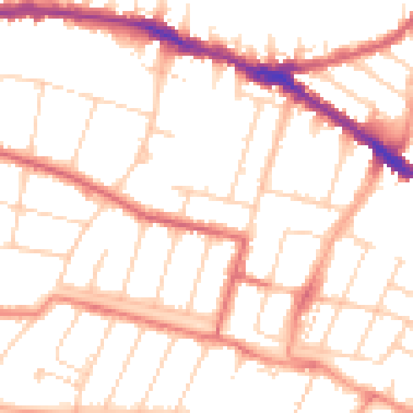 Daytime road noise heatmap for SS0 8AD