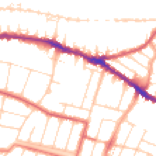 Daytime road noise heatmap for SS0 8AG