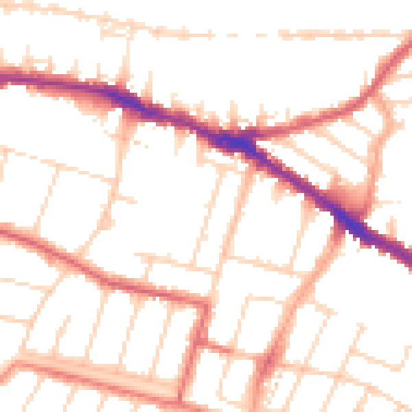 Daytime road noise heatmap for SS0 8AJ