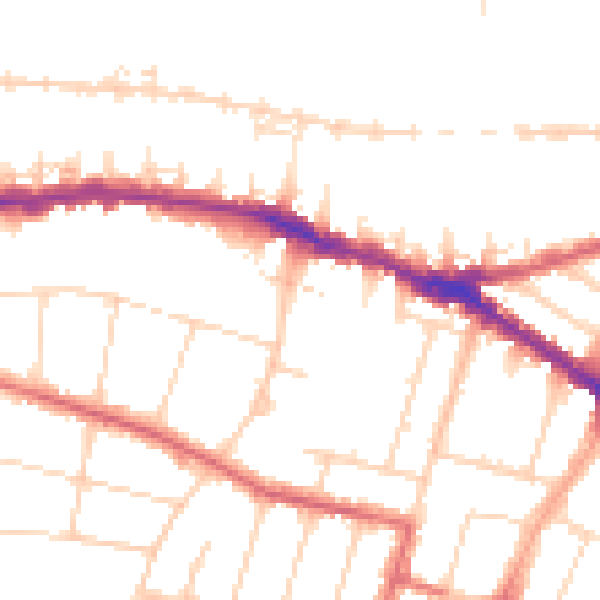 Daytime road noise heatmap for SS0 8BA