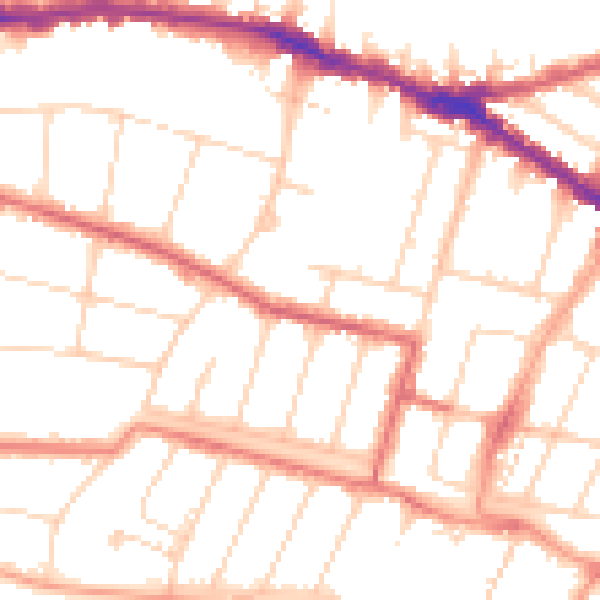 Daytime road noise heatmap for SS0 8DB