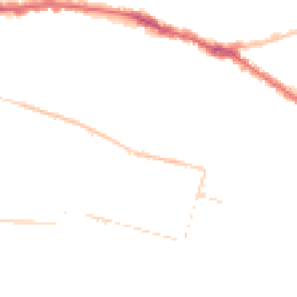Night-time road noise heatmap for SS0 8DB