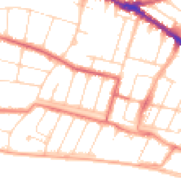 Daytime road noise heatmap for SS0 8DE