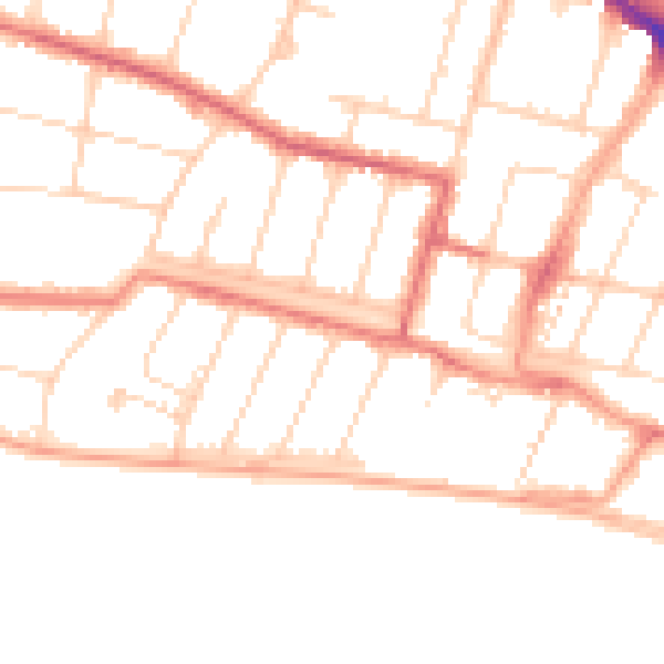 Daytime road noise heatmap for SS0 8DY