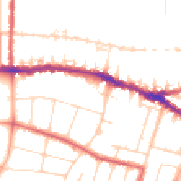 Daytime road noise heatmap for SS0 8EH