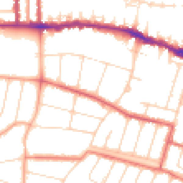 Daytime road noise heatmap for SS0 8LW