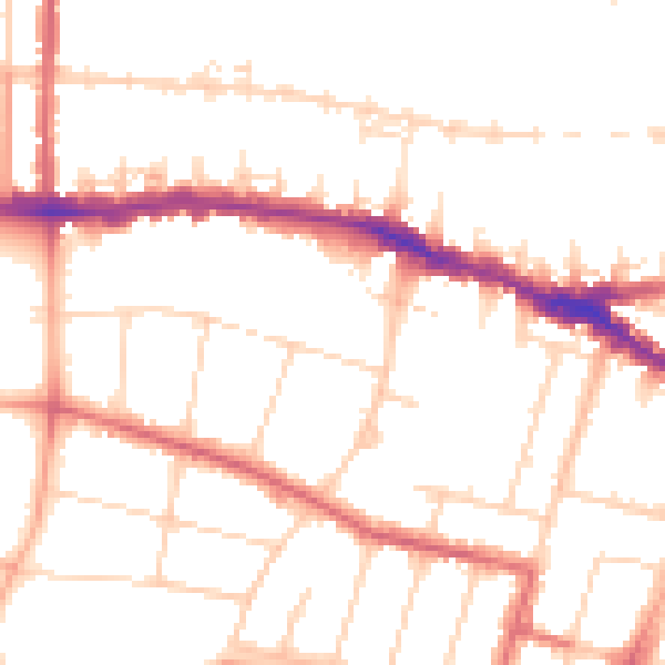 Daytime road noise heatmap for SS0 8NE