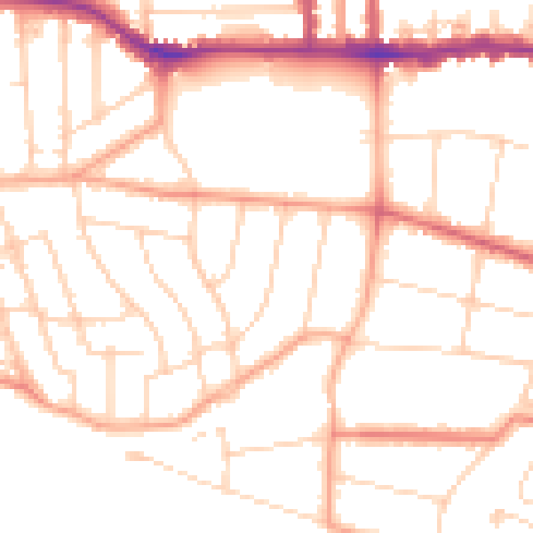 Daytime road noise heatmap for SS0 8PA