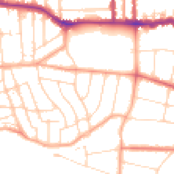 Daytime road noise heatmap for SS0 8PJ