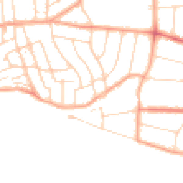 Daytime road noise heatmap for SS0 8PZ