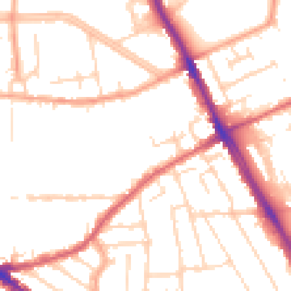 Daytime road noise heatmap for SS0 9AD