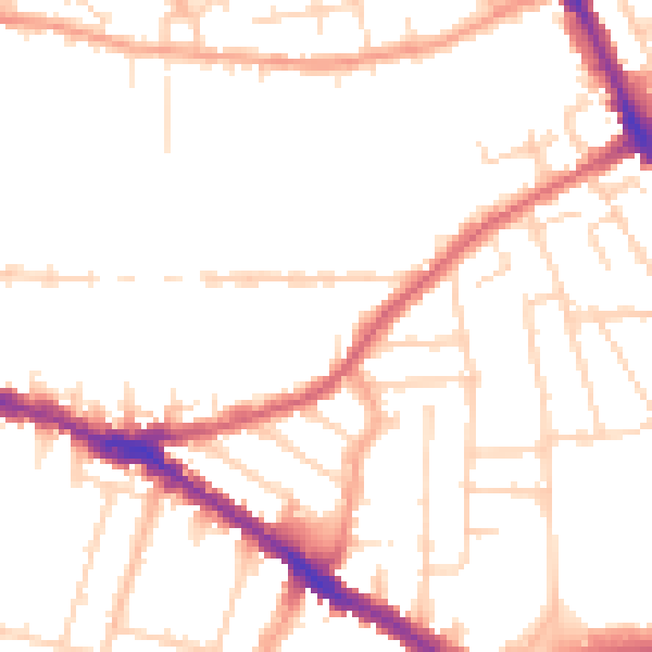 Daytime road noise heatmap for SS0 9BN