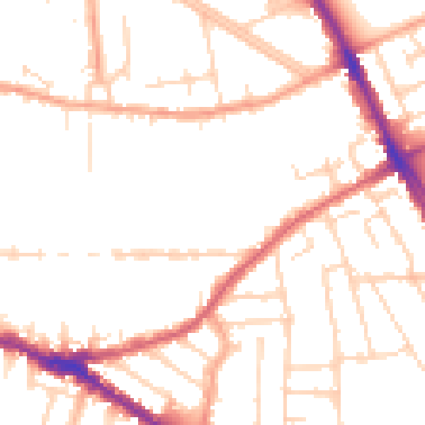 Daytime road noise heatmap for SS0 9BW