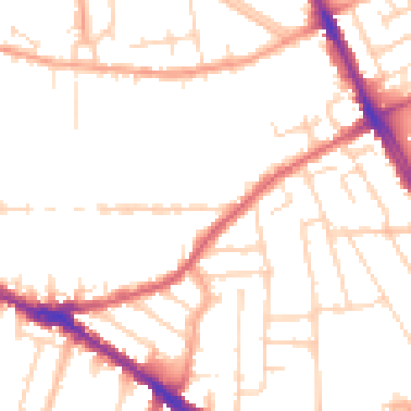 Daytime road noise heatmap for SS0 9DR