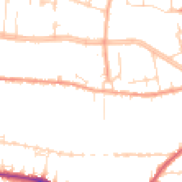 Daytime road noise heatmap for SS0 9EJ