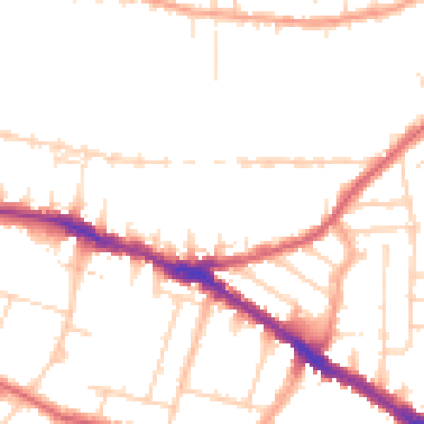 Daytime road noise heatmap for SS0 9HA