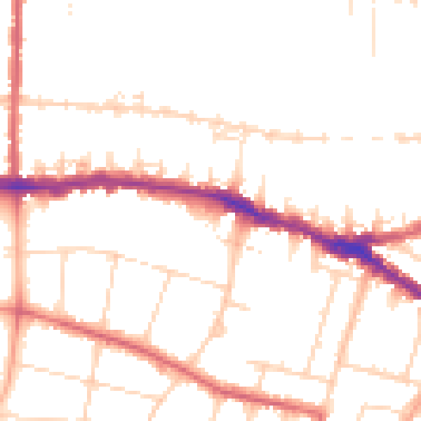 Daytime road noise heatmap for SS0 9HS