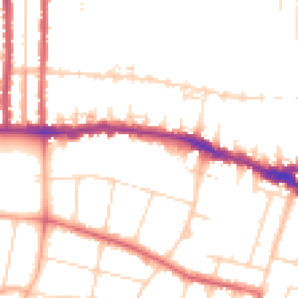 Daytime road noise heatmap for SS0 9HT