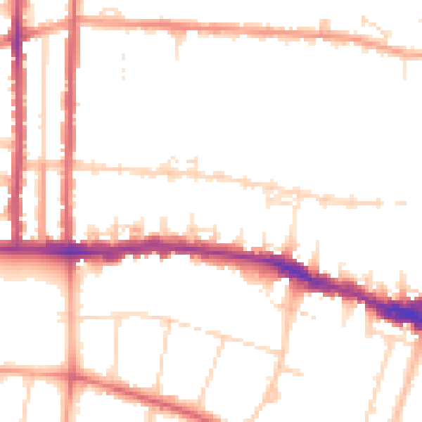 Daytime road noise heatmap for SS0 9QJ