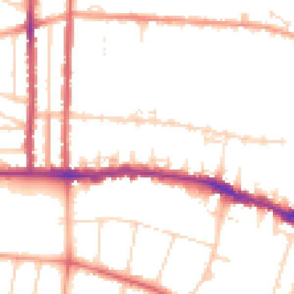 Daytime road noise heatmap for SS0 9QS