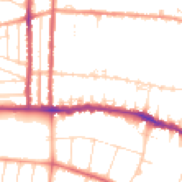 Daytime road noise heatmap for SS0 9RA