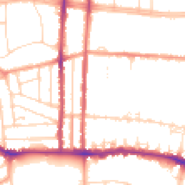 Daytime road noise heatmap for SS0 9SH