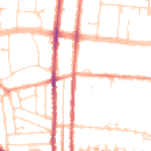 Daytime road noise heatmap for SS0 9TZ