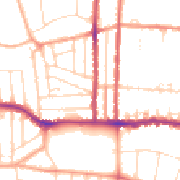 Daytime road noise heatmap for SS0 9XQ