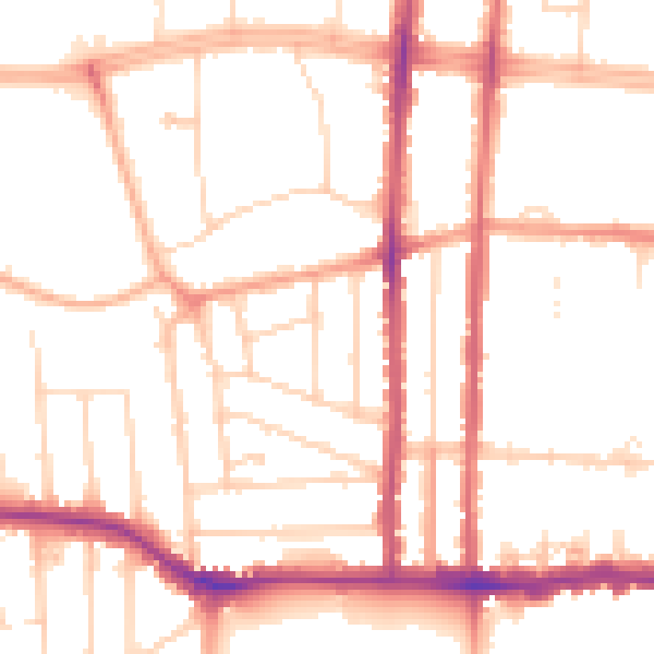 Daytime road noise heatmap for SS0 9XY