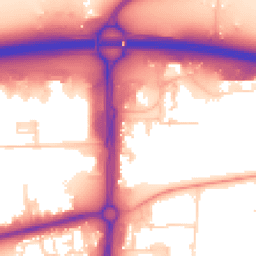 Daytime road noise heatmap for SS13 1BT