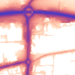 Daytime road noise heatmap for SS13 1EQ