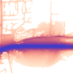 Daytime road noise heatmap for SS13 2DD