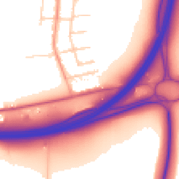 Daytime road noise heatmap for SS13 2HE