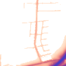 Daytime road noise heatmap for SS13 2JH