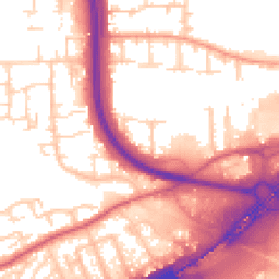 Daytime road noise heatmap for SS13 3DZ
