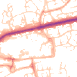 Daytime road noise heatmap for SS14 1EL