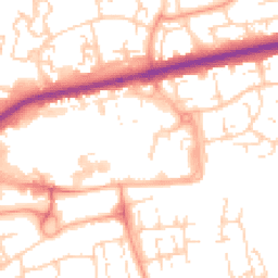 Daytime road noise heatmap for SS14 1ET