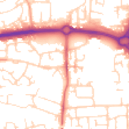 Daytime road noise heatmap for SS14 1NY