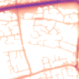 Daytime road noise heatmap for SS14 1PP