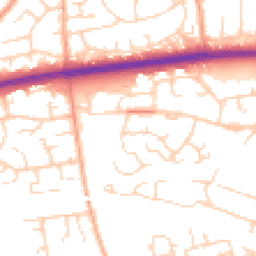 Daytime road noise heatmap for SS14 1PZ