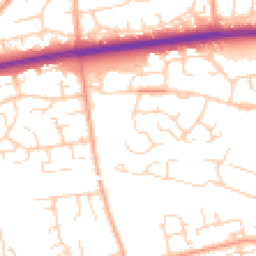Daytime road noise heatmap for SS14 1QA